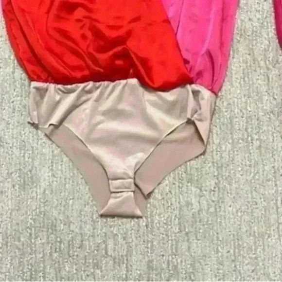 Two tone pink and red satin bodysuit - Picture 8 of 8
